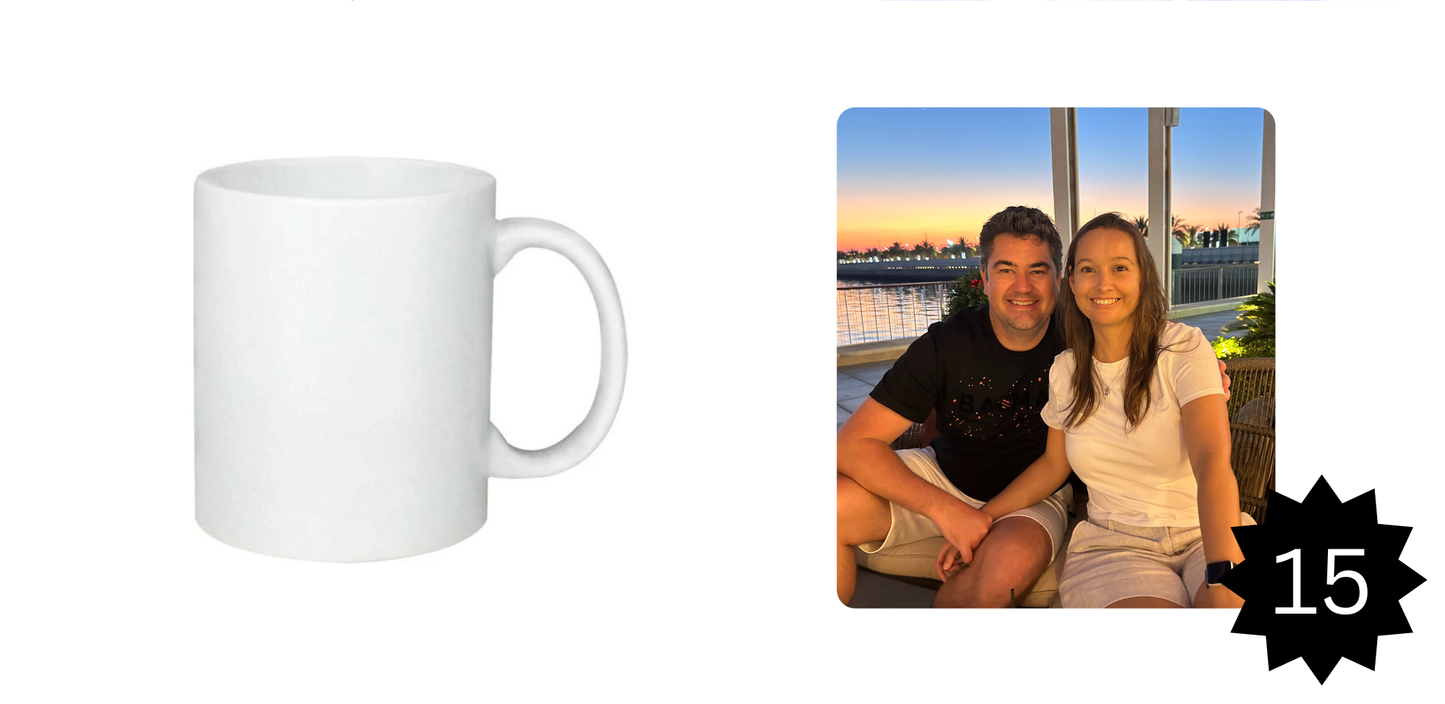 Custom Photo Coffee Mug – 12oz Porcelain with Your Image & Text