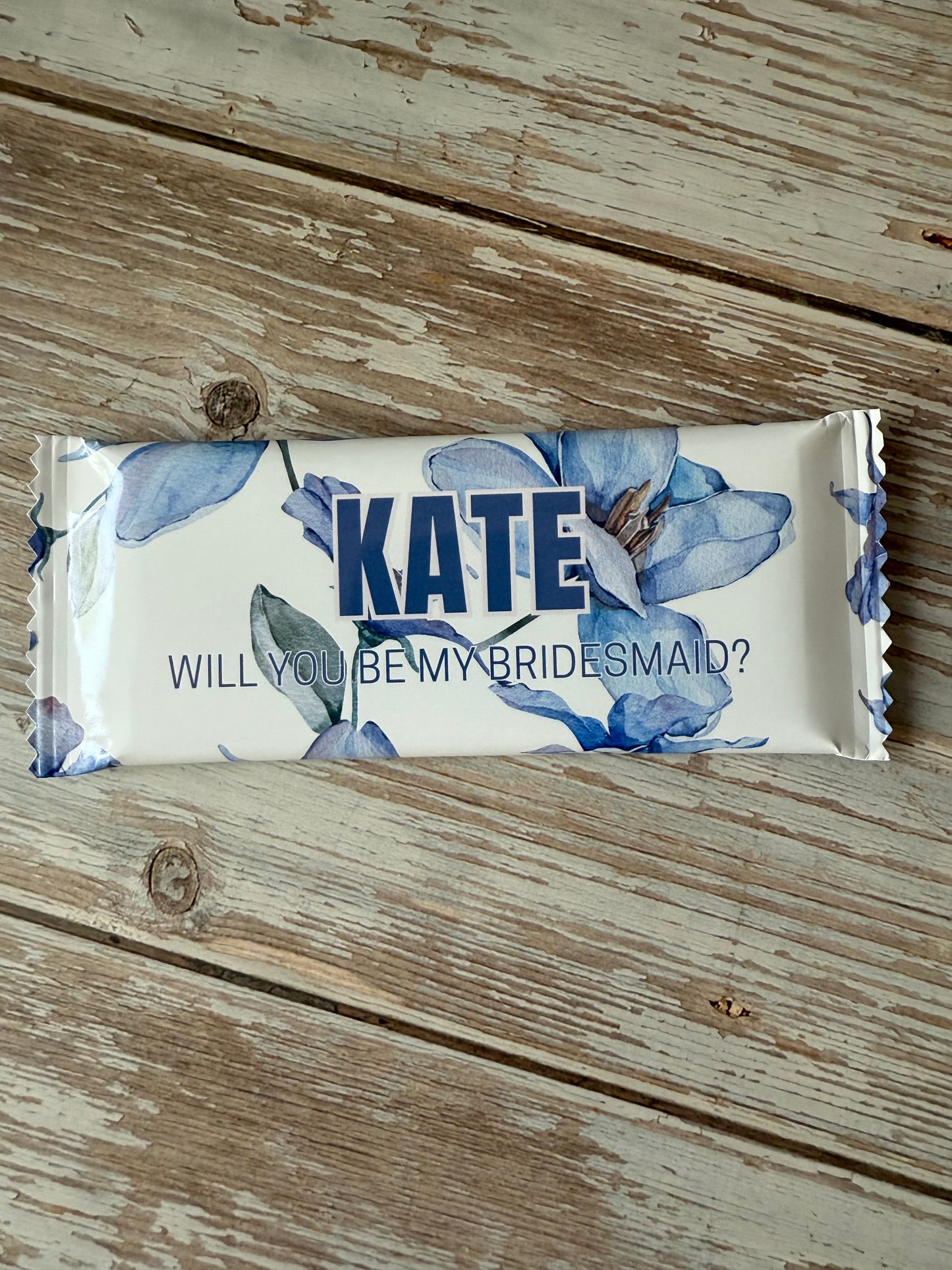 Kate wedding favor bar on a wooden surface