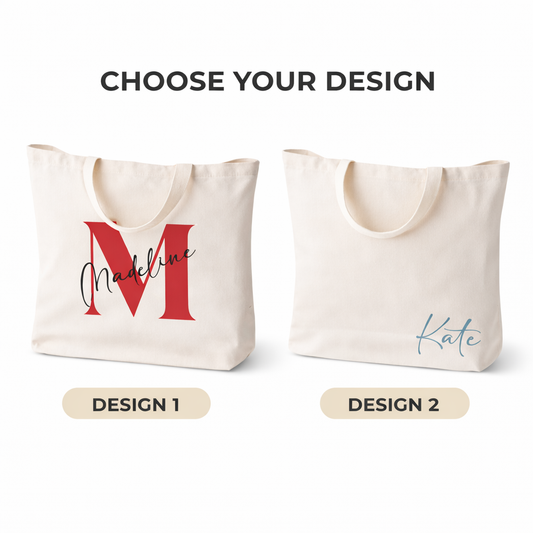 a shopper bag, custom made tote bag, design your own tote bags, monogram canvas tote bag, custom mothers day gifts