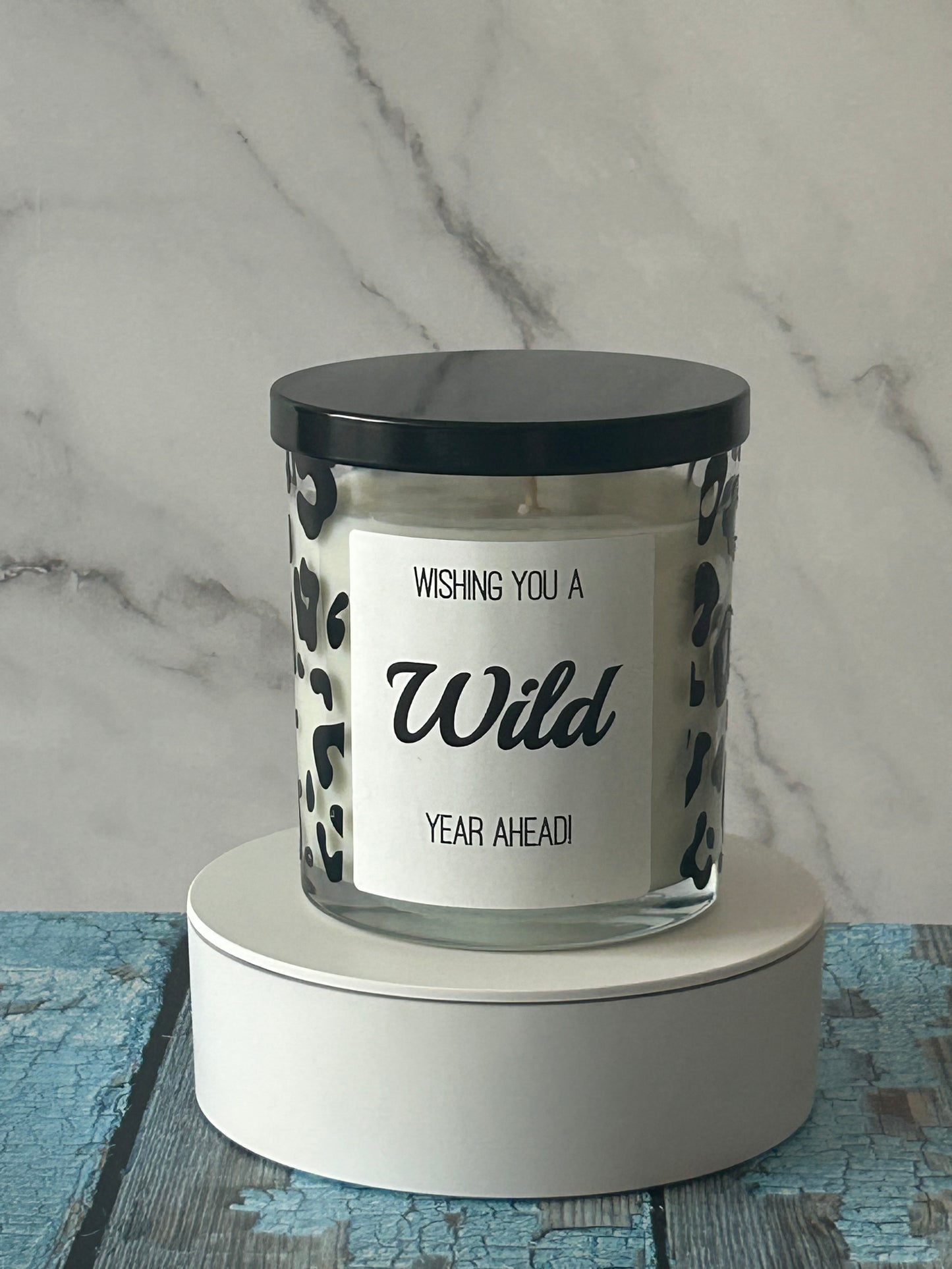 leopard print candle