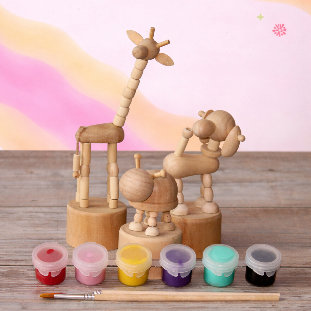 Paint Your Own Wooden Figures - Creative Kit for Kids