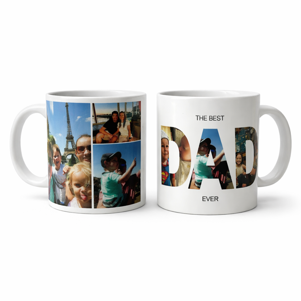 Custom Photo Coffee Mug – 12oz Porcelain with Your Image & Text