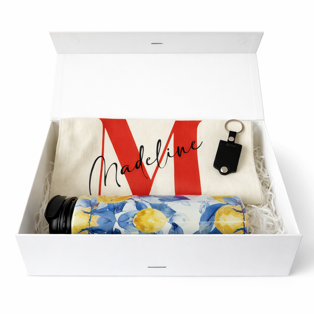 Self-Care Gift Box For Her - Personalized Tumbler, Tote & Keychain