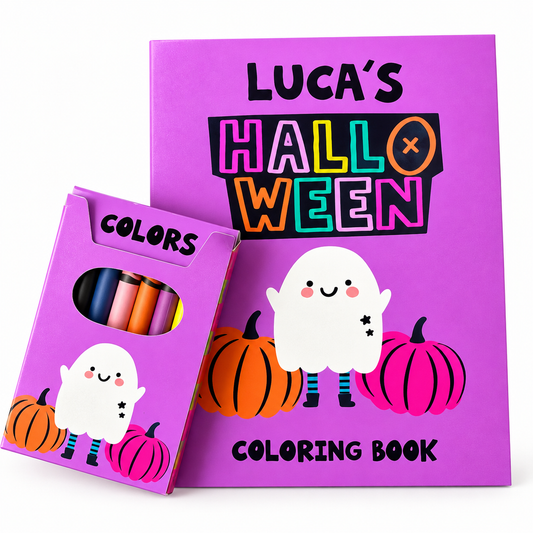 Halloween Coloring Book and Crayons