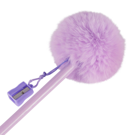 large pompom pencil and sharpener