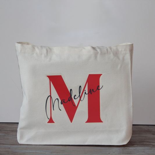 a shopper bag, custom made tote bag, design your own tote bags, monogram canvas tote bag, custom mothers day gifts