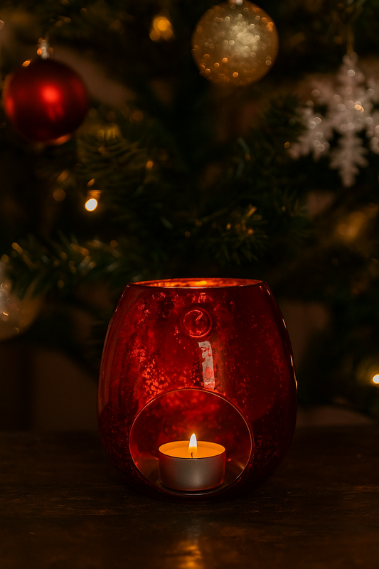 🎄 Christmas Glass Wax Melt Burner & Scented Wax Melt Gift Set