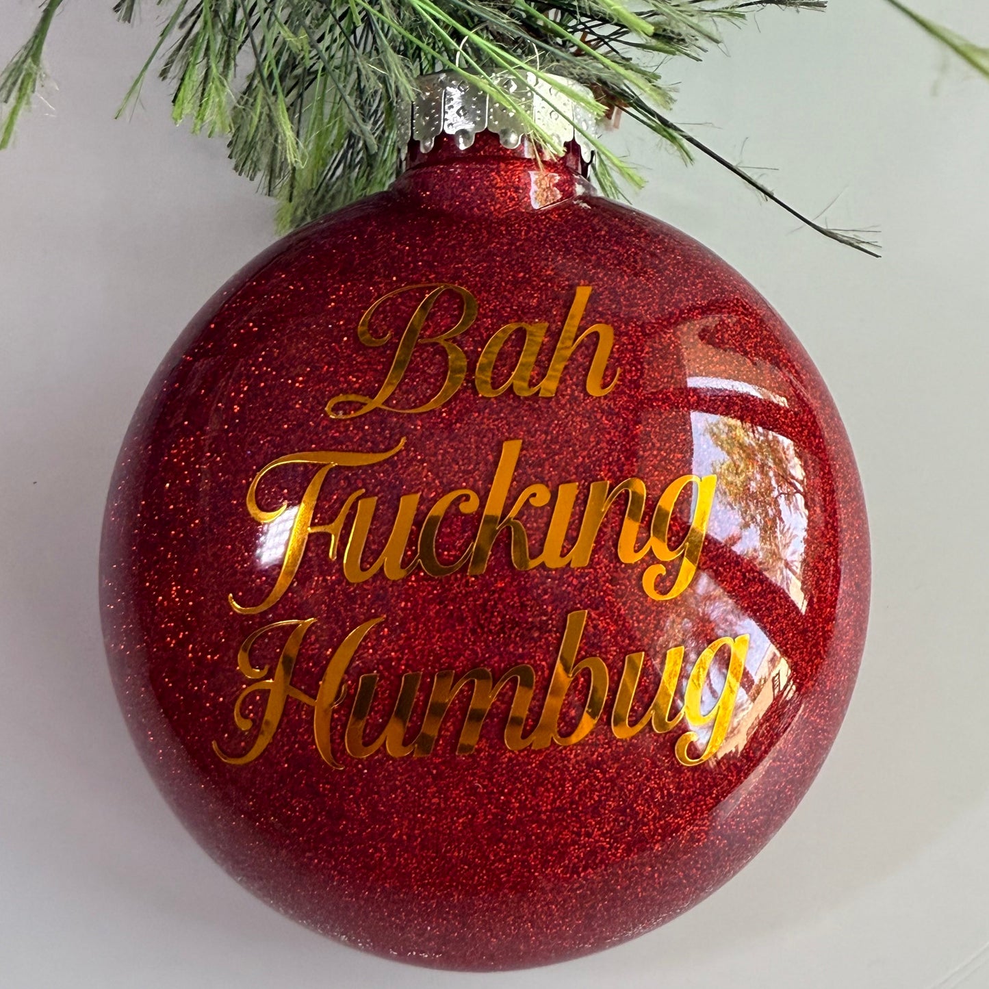 🎄 Naughty Christmas Baubles – Funny Glitter Ornaments