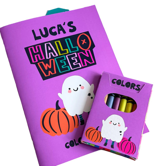 Halloween Coloring Book and Crayons